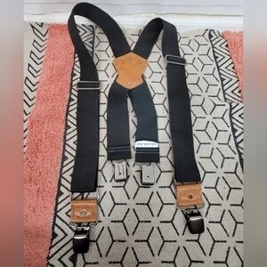 WELKINLAND 20 Inch Heavy Duty Suspenders w/ Hooks, Black